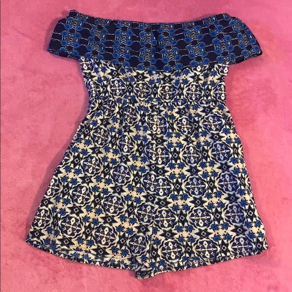 Nordstrom Zoe & Rose Blue Strapless Romper Small - Picture 8 of 8